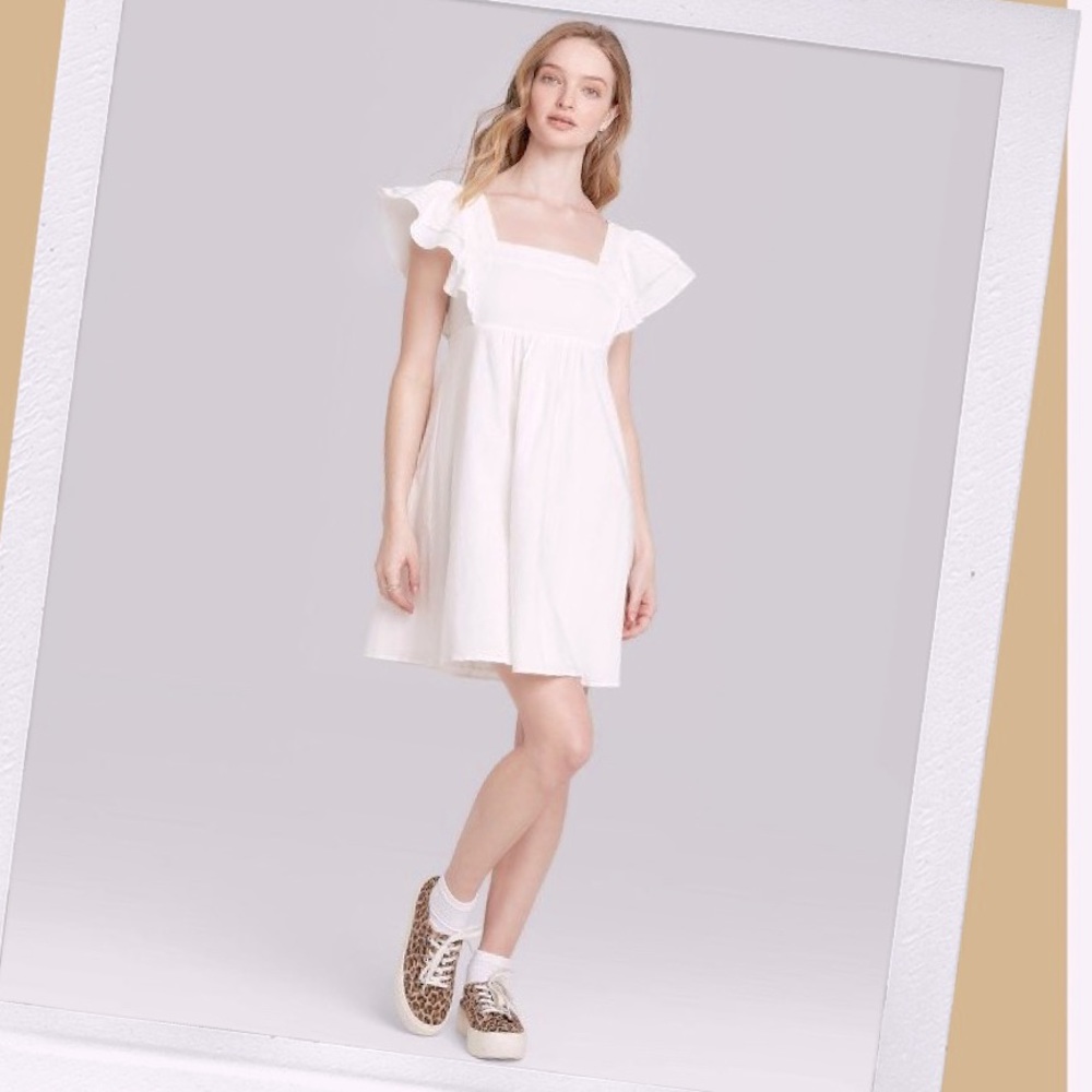 NWT Wild Fable Crochet Trim Babydoll Dress